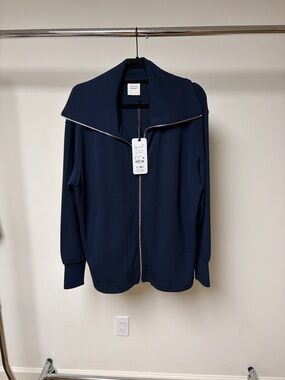 Varley Raleigh zip through sweat navy